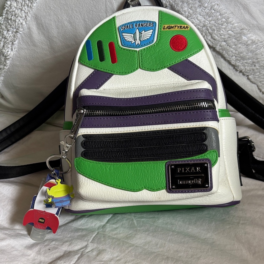Loungefly Buzz Lightyear Kids Backpack - Green, White, and Purple